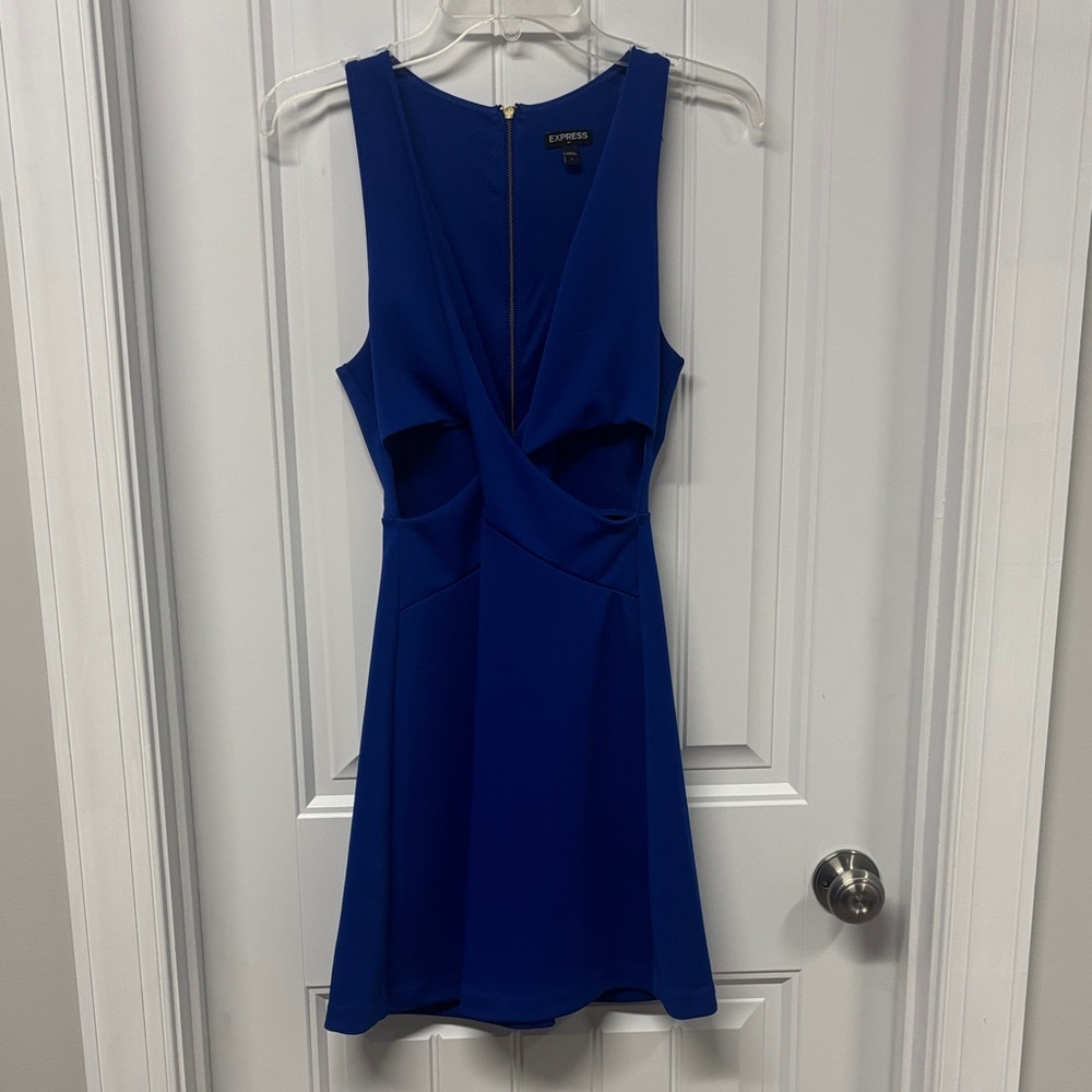 Express Women's Royal Blue Mini Cut out Dress